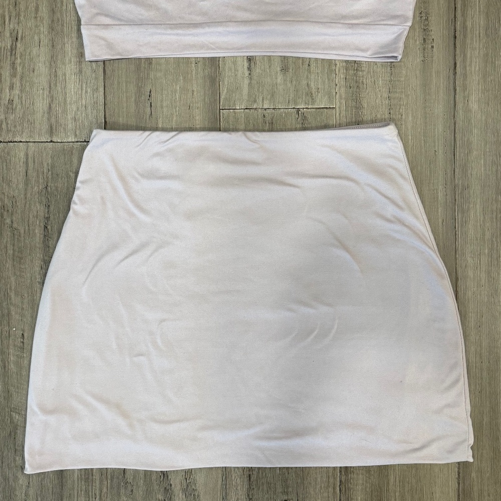 Lavender Lux LA Decorative Button Crop Top + Skirt Set (2/2) - Picture 2 of 3